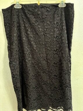 Worthington Black Lace Pencil Skirt 14